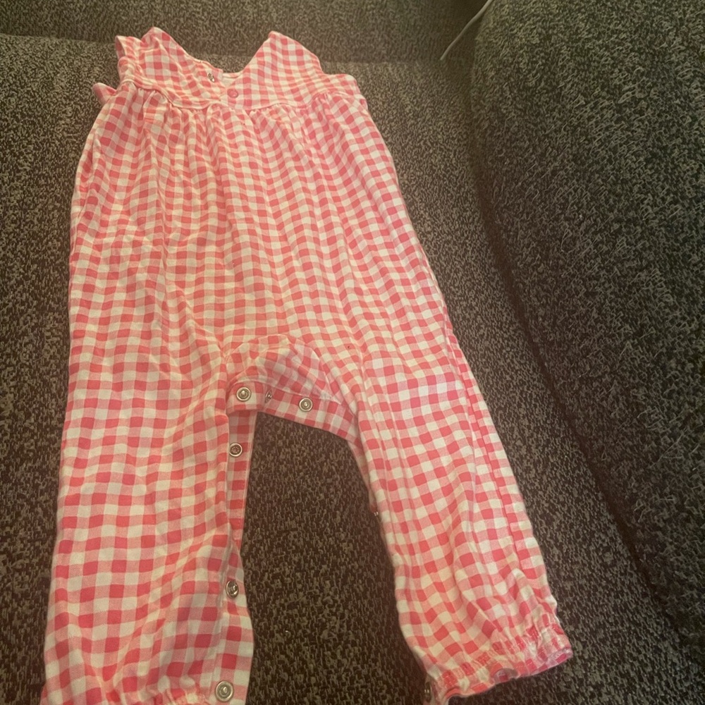 Carter’s Jumpsuit pink checkered color only washed in non toxic detergent 18M.